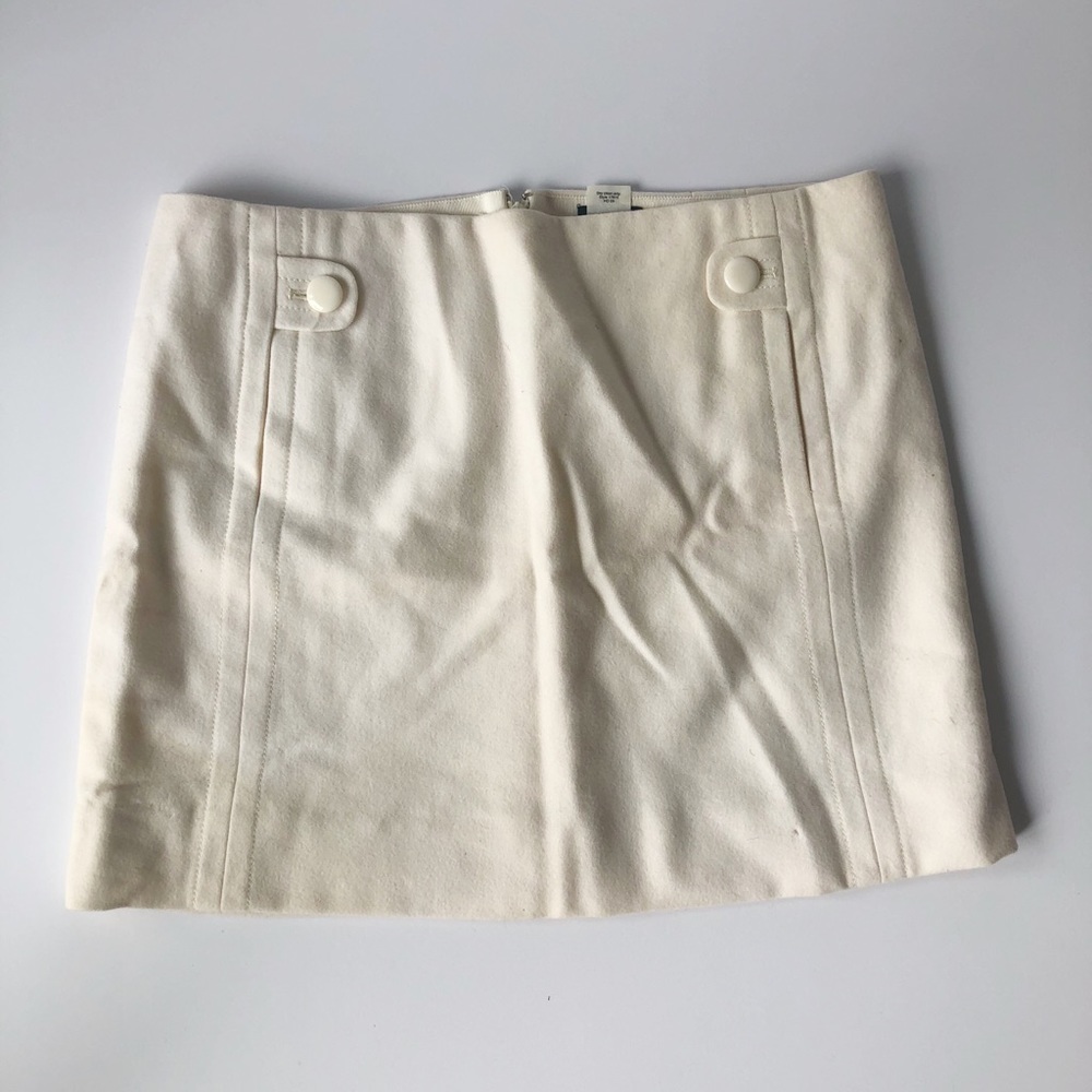 J.Crew Winter White Wool Mini Skirt -  Size 10